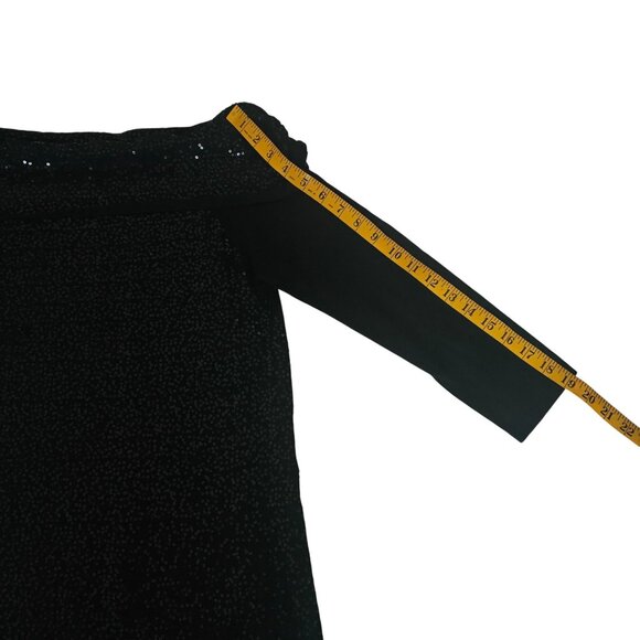 White House Black Market Cashmere Blend Sparkly Off-Shoulder Pullover Sweater S - Picture 10 of 11
